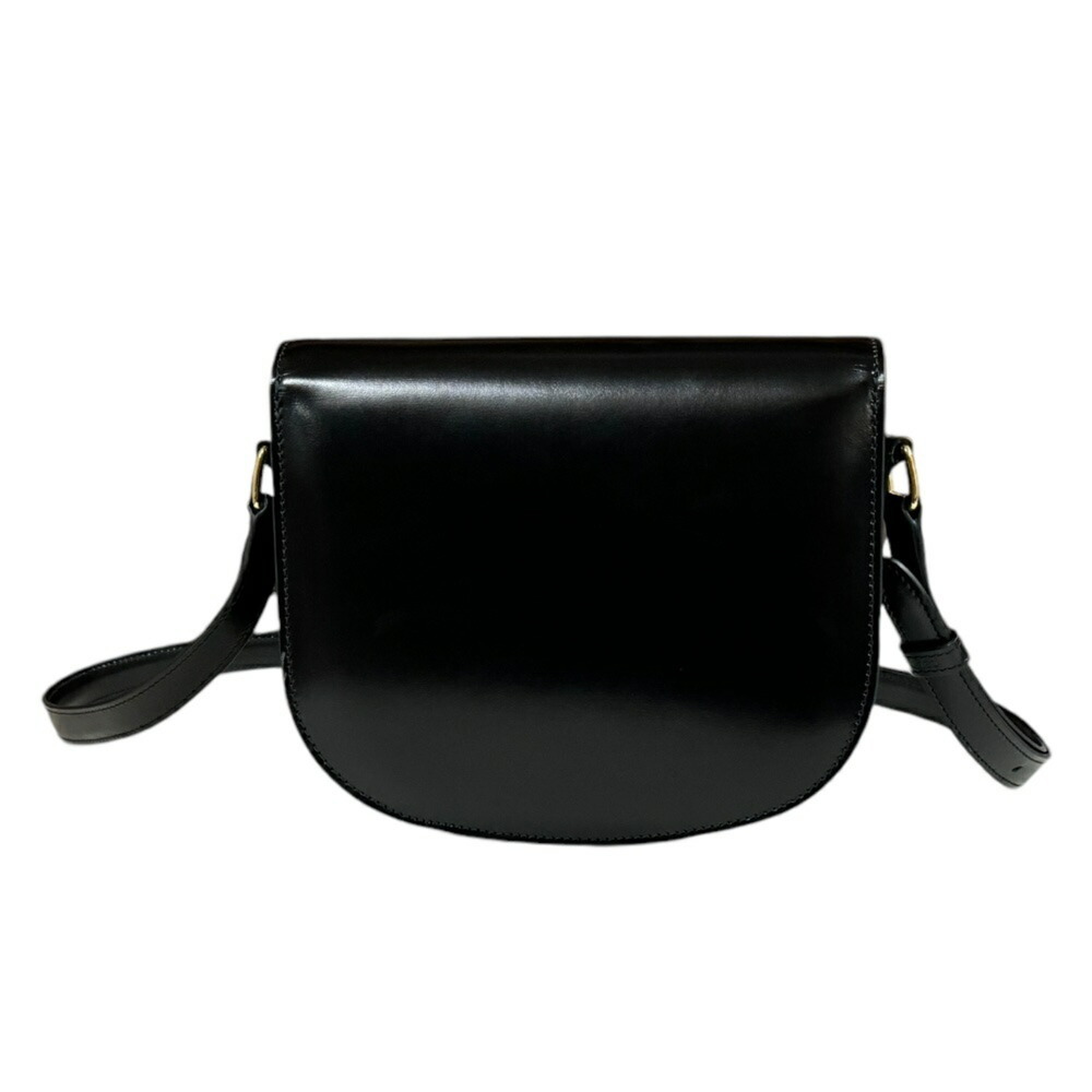 CELINE Besaz Triomphe Shoulder Bag Leather Black 110413BF4.38NO - Picture 3 of 8